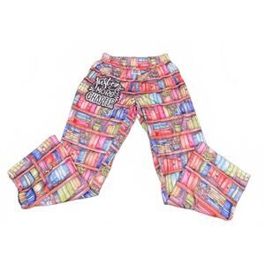 Brief Insanity Women's Lounge Pants with Bookshelf Print Large